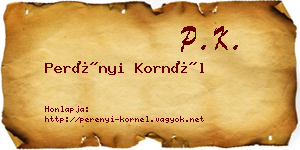 Perényi Kornél névjegykártya