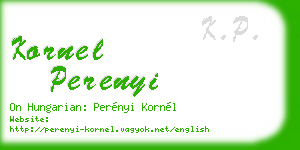 kornel perenyi business card